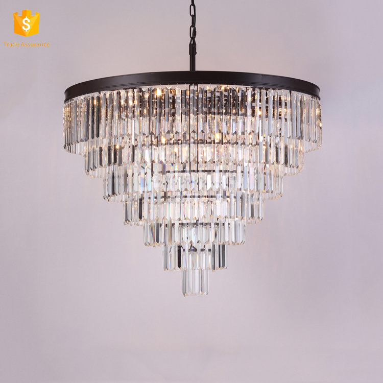 French Chandeliers Glass Chandelier Light Fixture 7 Tiers-71076 in Foyer Large Crystal 36 in Living Room Modern Energy Saving 80