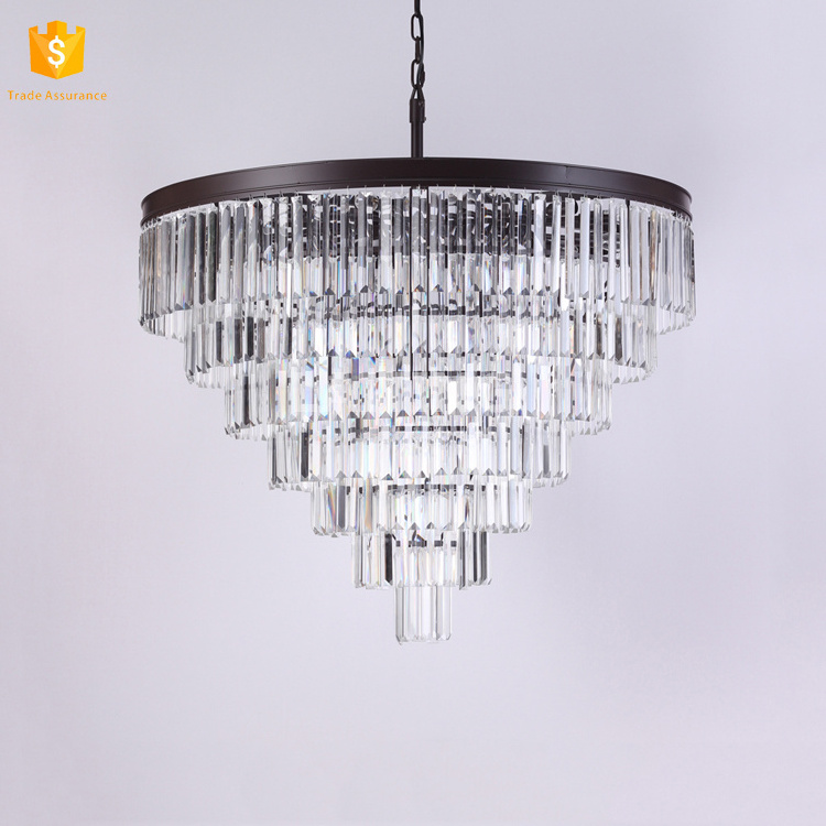 French Chandeliers Glass Chandelier Light Fixture 7 Tiers-71076 in Foyer Large Crystal 36 in Living Room Modern Energy Saving 80