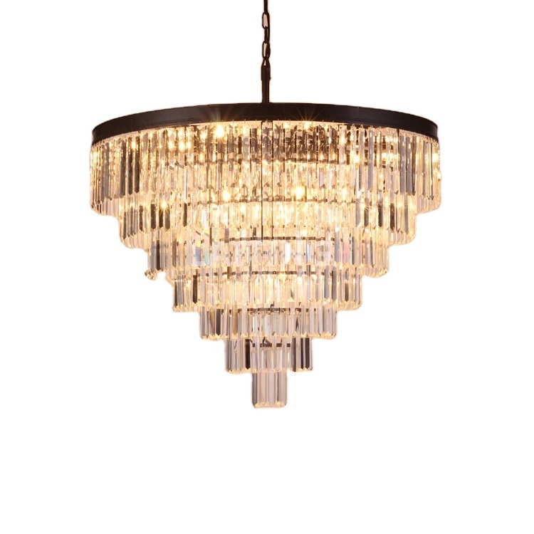 French Chandeliers Glass Chandelier Light Fixture 7 Tiers-71076 in Foyer Large Crystal 36 in Living Room Modern Energy Saving 80