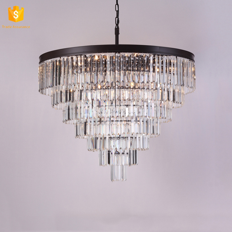 French Chandeliers Glass Chandelier Light Fixture 7 Tiers-71076 in Foyer Large Crystal 36 in Living Room Modern Energy Saving 80