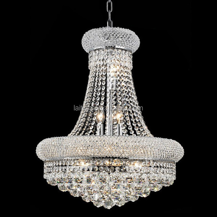 Polished Chrome Home Chandelier Teardrop Crystal Pendant Lighting