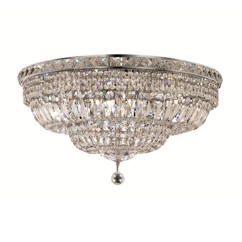 Living Room Luxury Flush Mount Ceiling Light Round Crystal Empire Chandelier Modern crystal chandelier light