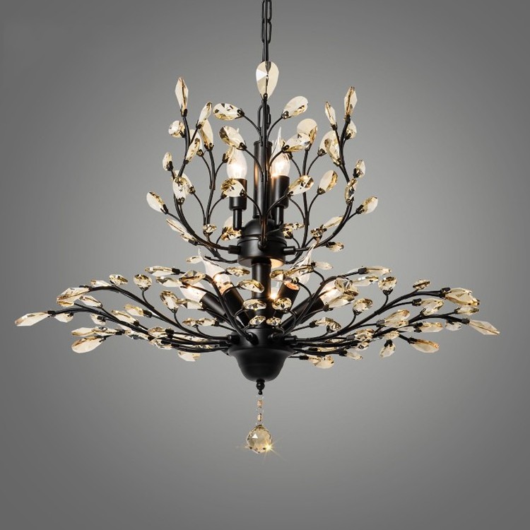 Latest Design Exotic Chandelier Pendant Lights Rustic Country Style Hanging Light 72113 Bedroom OEM ODM Service Crystal Modern