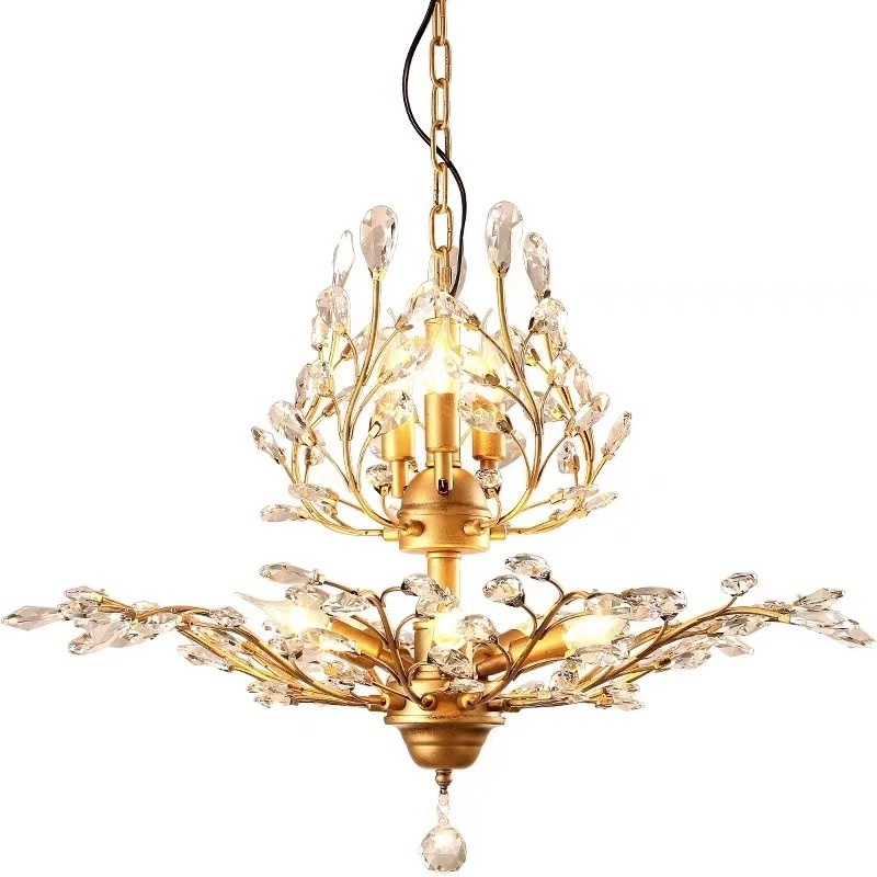 Latest Design Exotic Chandelier Pendant Lights Rustic Country Style Hanging Light 72113 Bedroom OEM ODM Service Crystal Modern