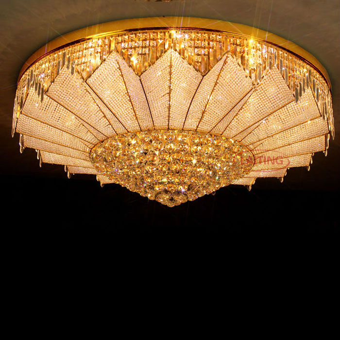 Modern Gold Crystal Chandelier Children Bedroom Drum crystal flush ceiling lamp Custom Lighting Fixture