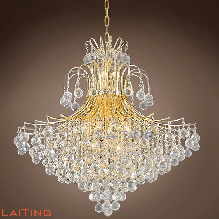 Restaurant Decor Pendant Chandelier Lamp Foyer Chrome Cut Crystal Hanging Lights Lighting