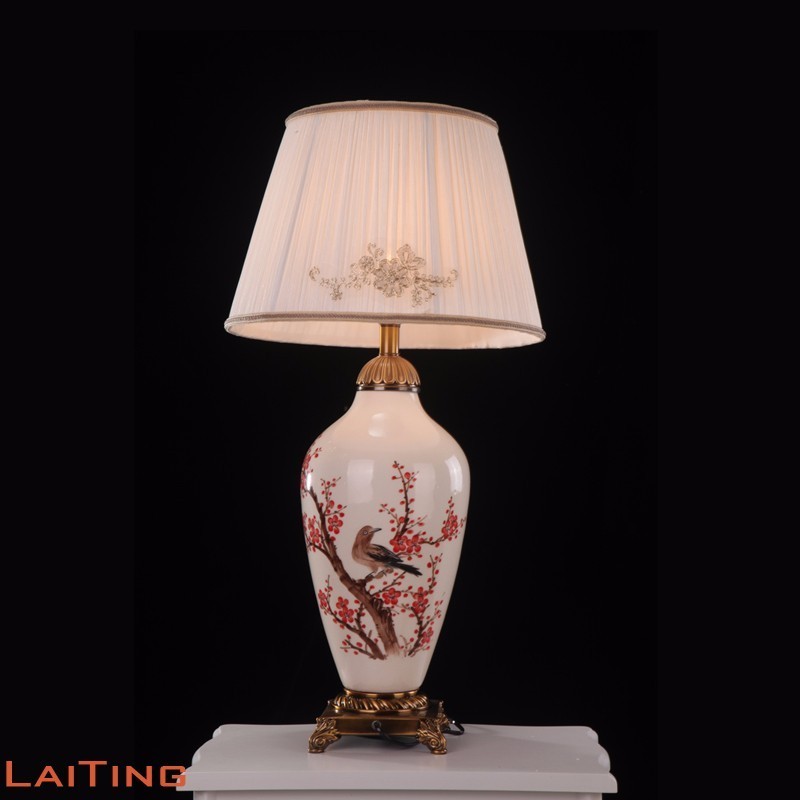 Decoration Chinese Porcelain Table Lamp Ceramic for Hotel Bedside 2290