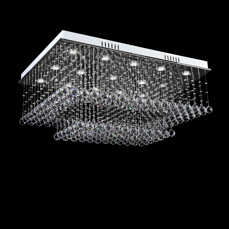 Vertical Bar Rectangular Crystal Chandelier Large Modern Chandelier Light Pendant Light Fixture For Living Room Modern 92045