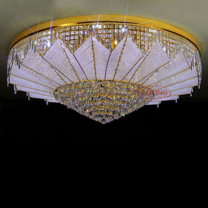 Modern Gold Crystal Chandelier Children Bedroom Drum crystal flush ceiling lamp Custom Lighting Fixture