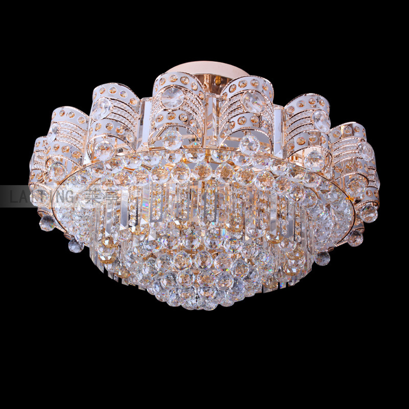 Semi Flush Mount Ceiling Light led Color Changing Crystal Indian Chandelier for Restaurant