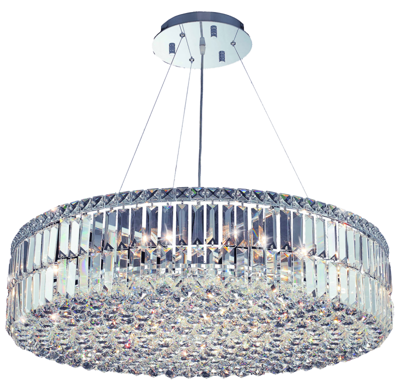 Crystal Chandelier Round Chrome Pendant Ceiling Dining Room Lighting Light Fixture 20