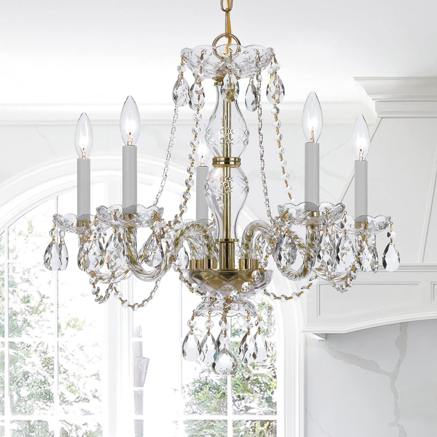 Bedroom Foyer Entryway Living Room decor 5-Light k9 crystal chandelier pendant lights