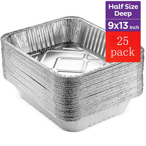 1000 Packs Oblong Aluminum Pans Disposable Takeout Food Foil Aluminum Containers  9*13 Tin Foil Trays with Foil lids