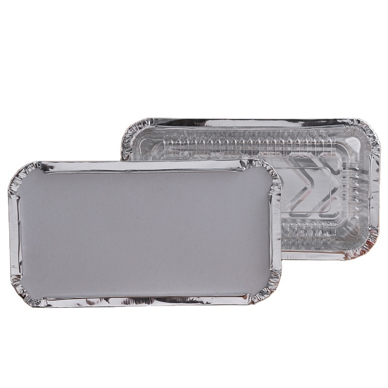 750ml Disposable Mini Loaf Pan Aluminum Frying Pan Foil Food Aluminum Dishes Baking Tray with Lids RE216