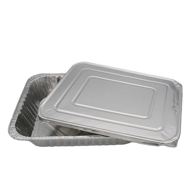 1000 Packs Oblong Aluminum Pans Disposable Takeout Food Foil Aluminum Containers  9*13 Tin Foil Trays with Foil lids