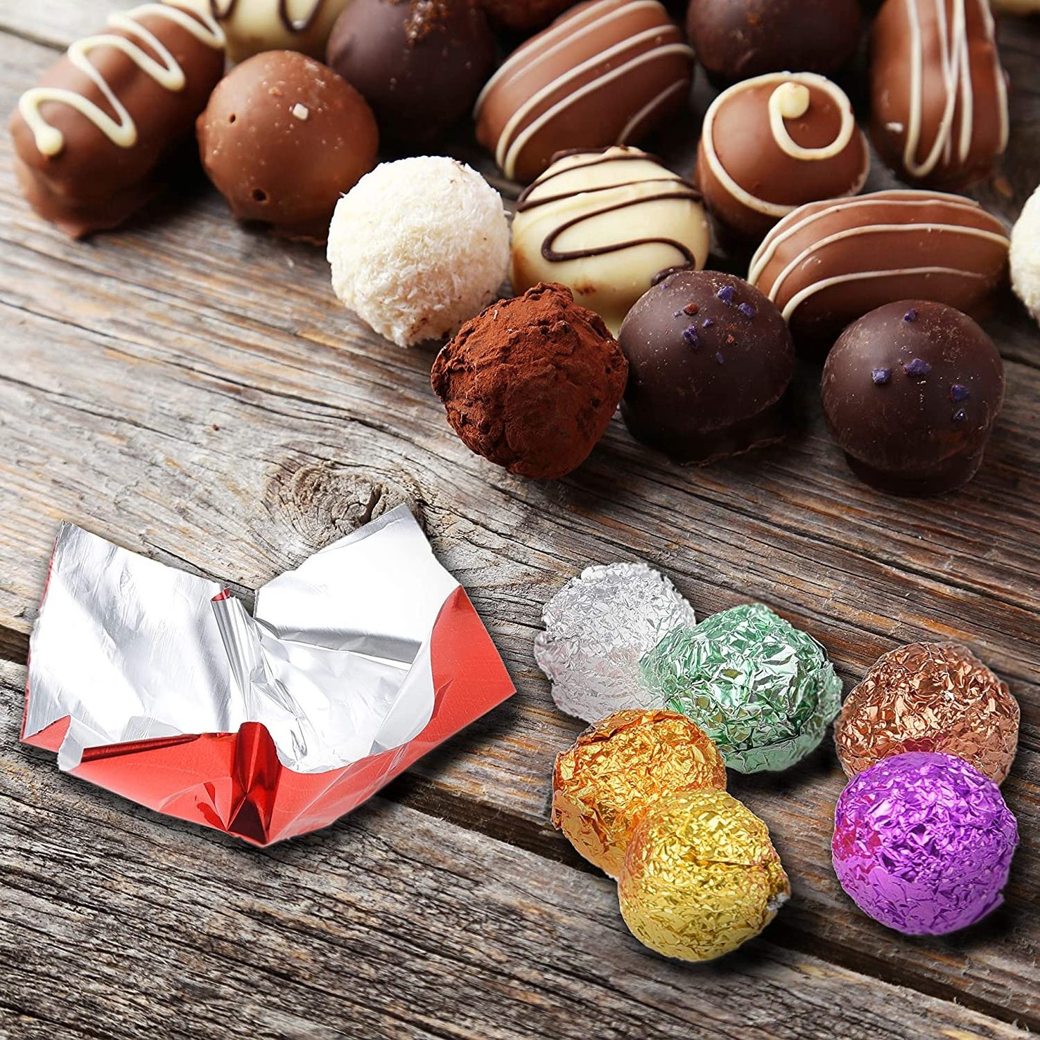 Custom Size Aluminum Foil Pieces Candy Chocolate Foil Gold Chocolate Wrapping Paper