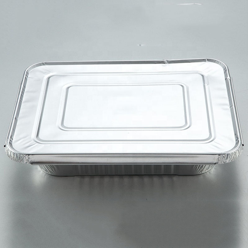 1000 Packs Oblong Aluminum Pans Disposable Takeout Food Foil Aluminum Containers  9*13 Tin Foil Trays with Foil lids