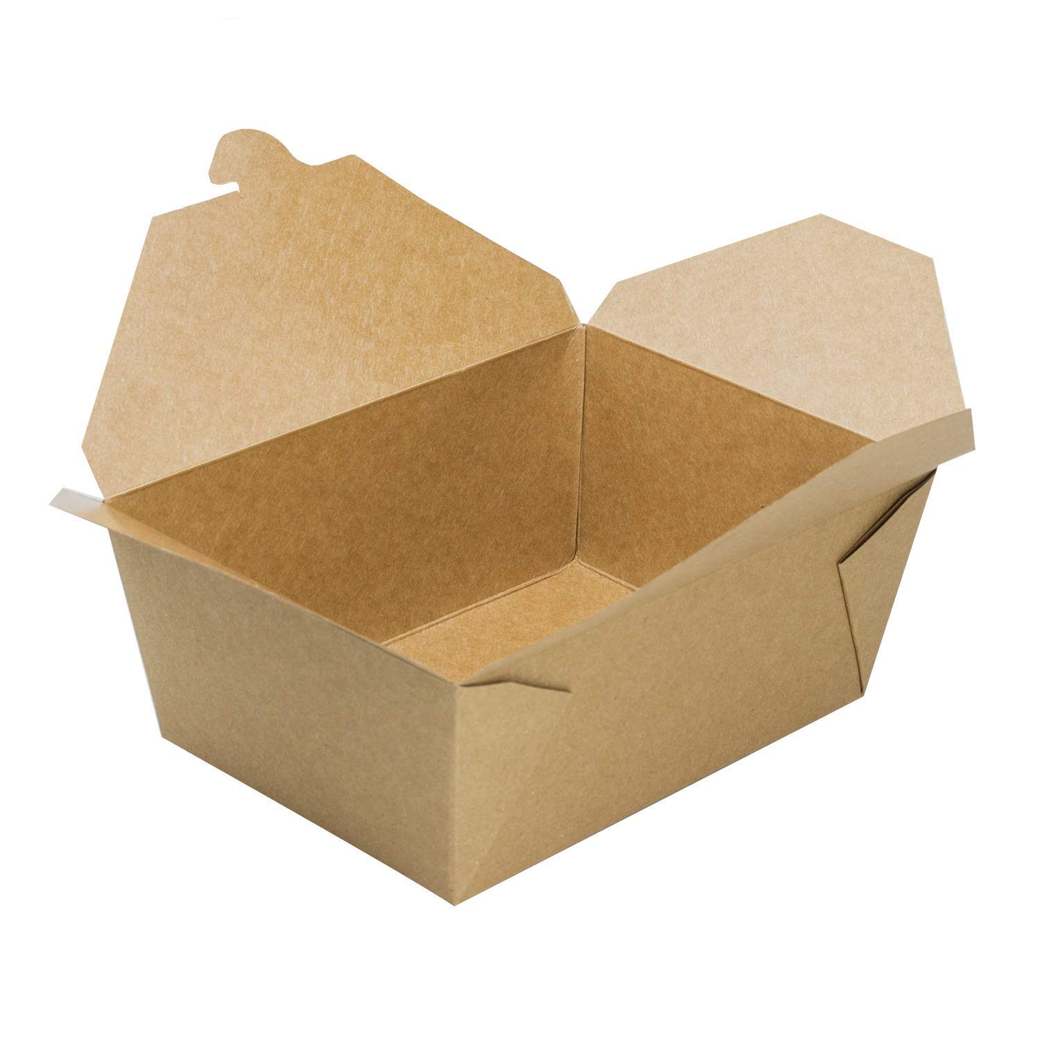 2000ml Customized Logo Disposable Rectangular Take out Food Boxes Greaseproof Kraft Paper Food COntainer