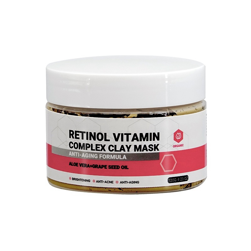 Hot Sale Acne Control Retinol Vitamin Complex Clay Facial Mask Collagen Anti Aging Skin Whitening Pink Facial Sleeping Mask