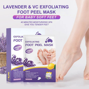 LYW oem wholesale peeling exfoliating peel lavender foot mask foot skin care products korean feet sheet mask socks exfoliation