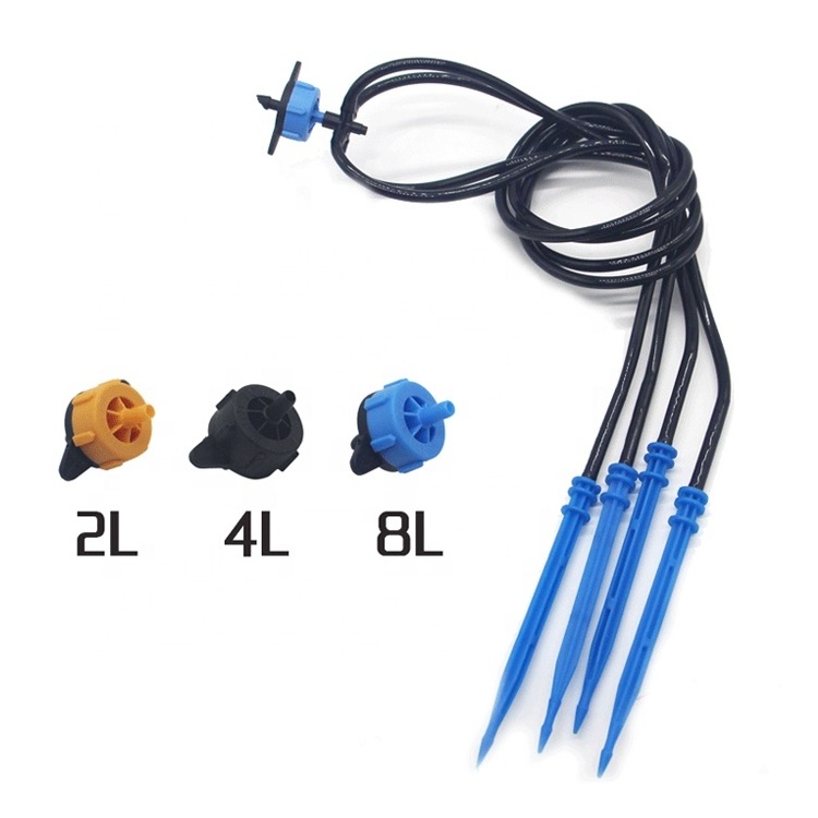 Flow Uniform Stable Agricultural Drip Irrigation Kit Curved Straight Arrows Four Outlet Dripper Drip Arrow