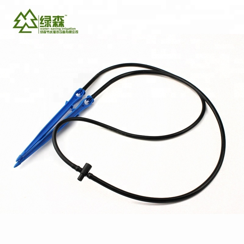 2 branches Drip Arrow set Pressure Compensating Dripper Emitter Greenhouse Micro Drip Irrigation System Kits