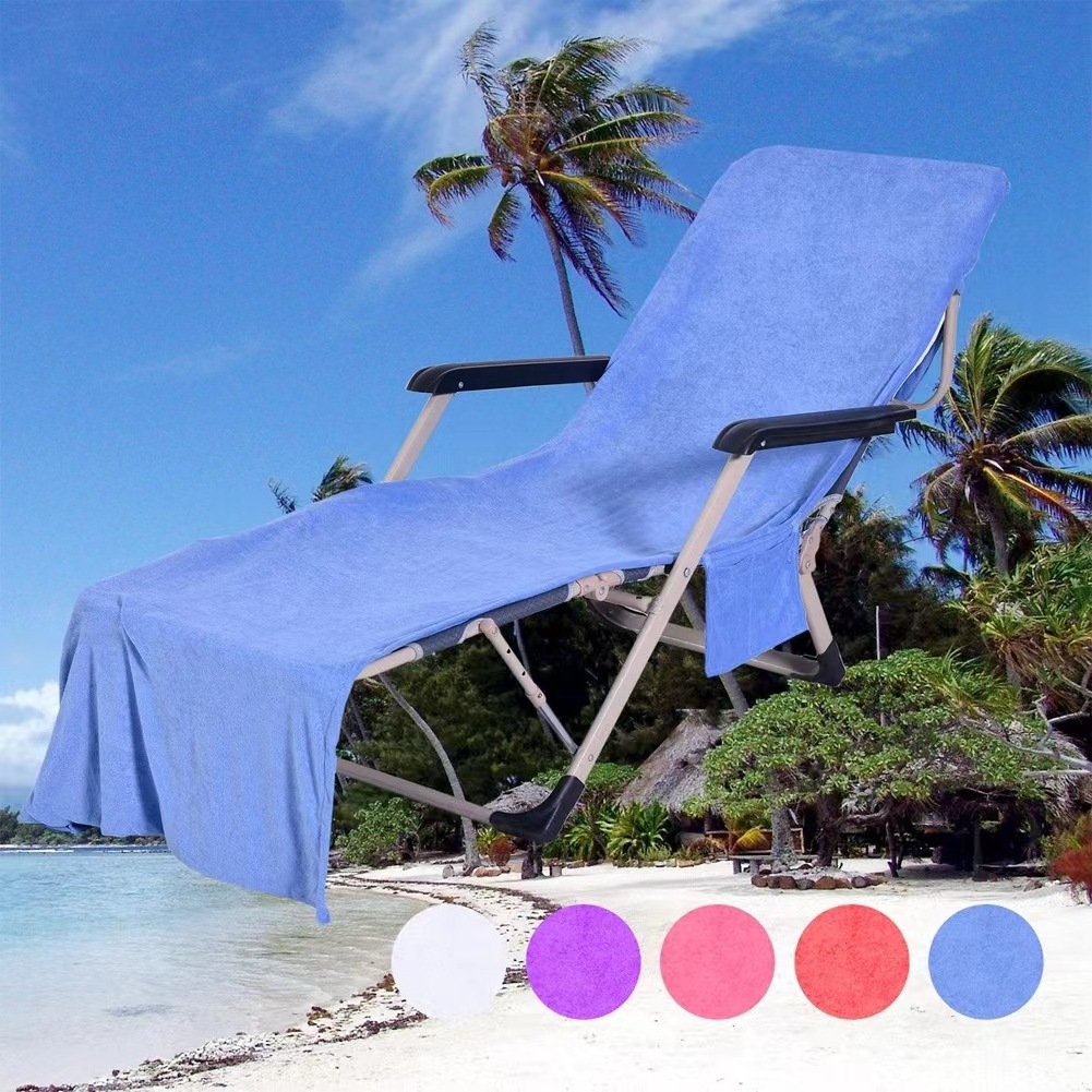 Hotel Holiday Oversized Sunbathing Recliner Towels Cotton Stripe Beach Towel Lounge Chair Cover