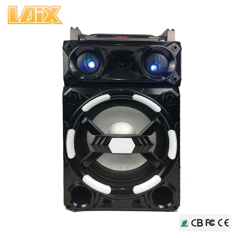 Laix SS-3 Speaker Sound System Microphone Power Large 80W+80W 10 Inches Super Bass Wooden Case Hifi Stage Speakers