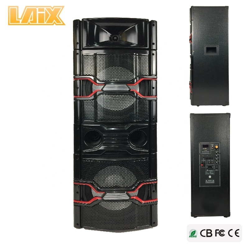 Laix DS-8 Wooden Case LED Light Dual 12inches 120W+120W Powerful High End Stage Speakers  Home Theatre Stereo Audio Speaker