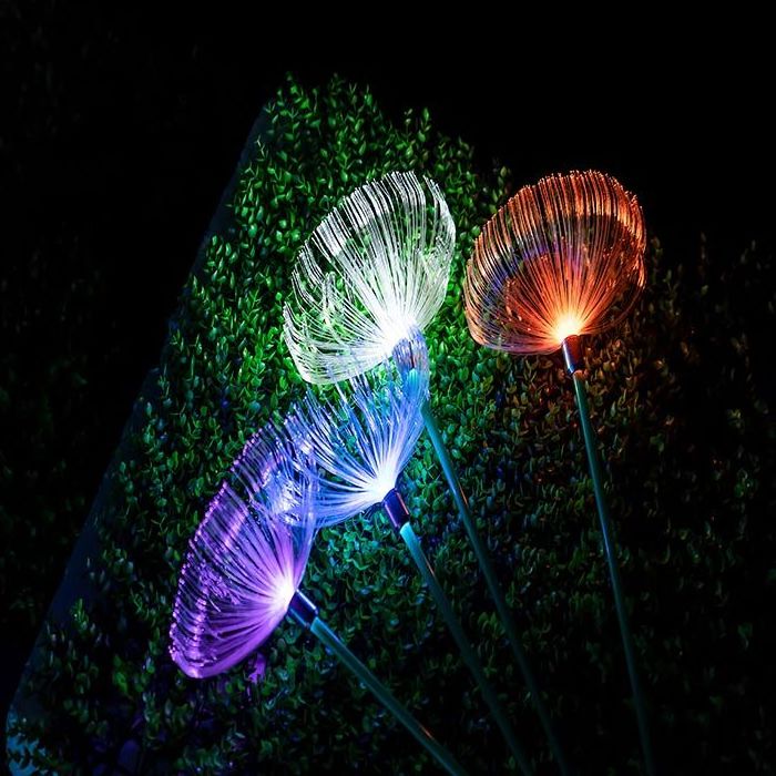 outdoor ground fiber optic flower inserted garden decorative light