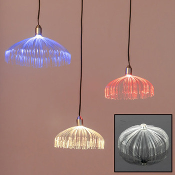 Diameter 20cm led fiber optic light jellyfish hanging lamp for holiday light restaurant decoration