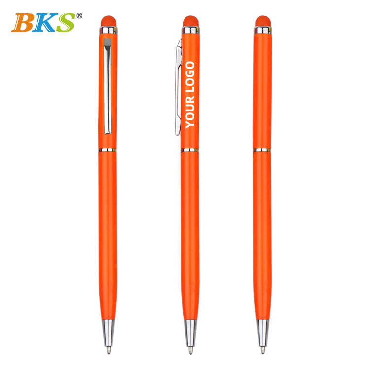 Hot selling metal ballpoint pen stylus pen aluminium promotional advertising ball pen with logo