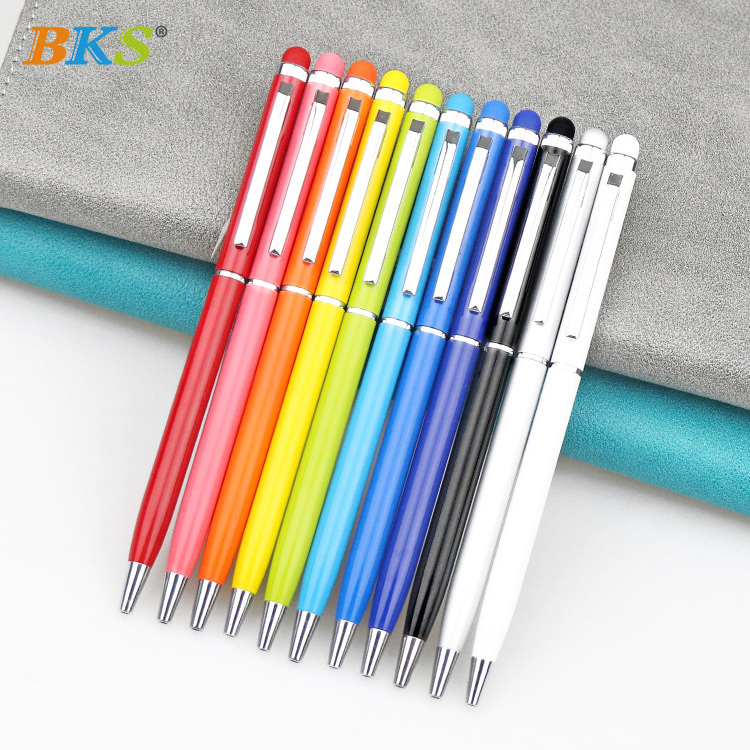 Hot selling metal ballpoint pen stylus pen aluminium promotional advertising ball pen with logo