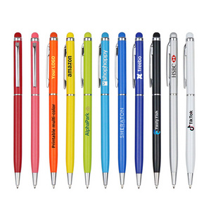 Hot selling metal ballpoint pen stylus pen aluminium promotional advertising ball pen with logo