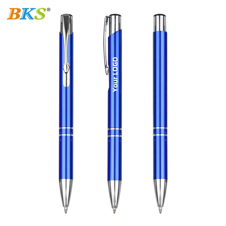 BKS Luxury High Quality Stainless Classic Gold Ballpoint Pens Promotional Gift Custom Logo Click Ballpen