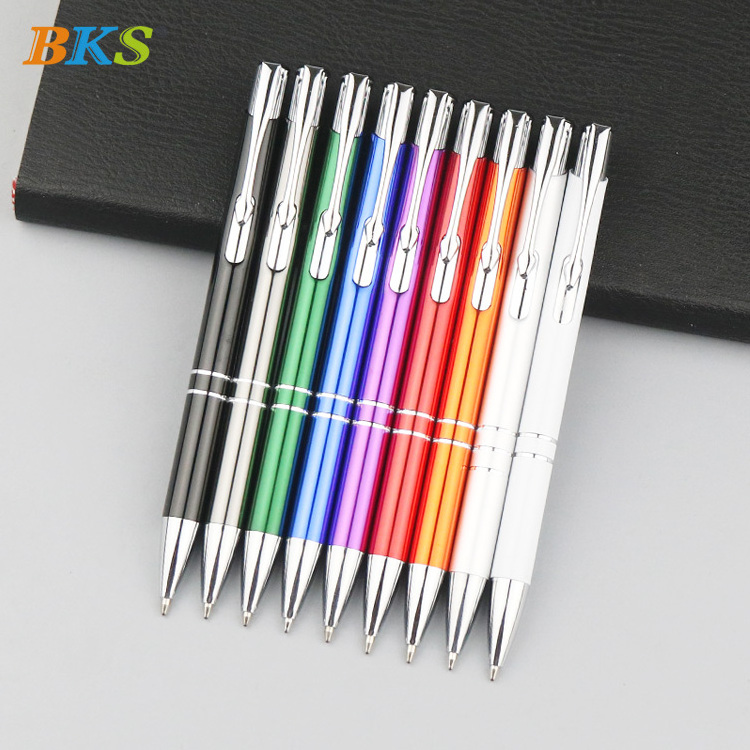 BKS Luxury High Quality Stainless Classic Gold Ballpoint Pens Promotional Gift Custom Logo Click Ballpen