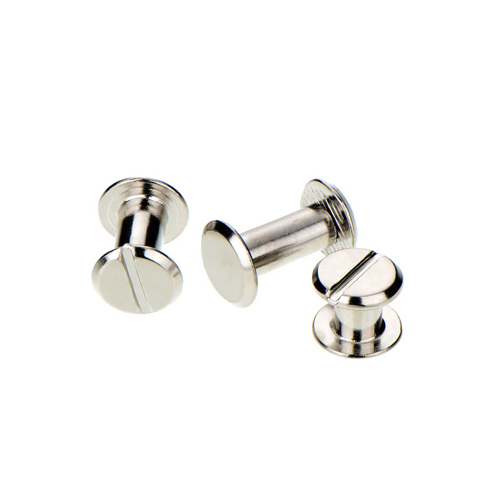 Precision machining countersunk head binding rivet stainless steel male and female screw leather Chicago screws