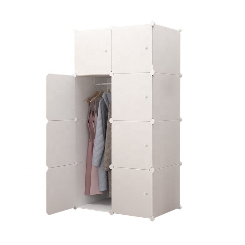 Portable simple plastic wardrobe Diy Clothes Foldable Cabinet Bedroom Organizer cube can expand Closet