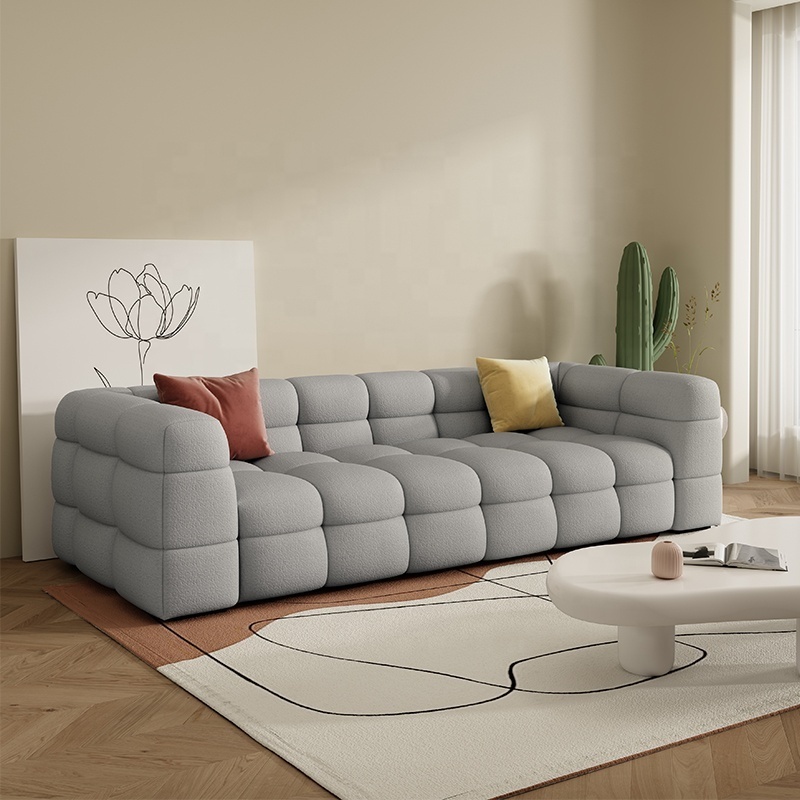 Modern Minimalist Style Luxury Living Room Sofa Solid Wood Frame Three Four Seat Combination Fabric Sofa New Design velvet Sofa