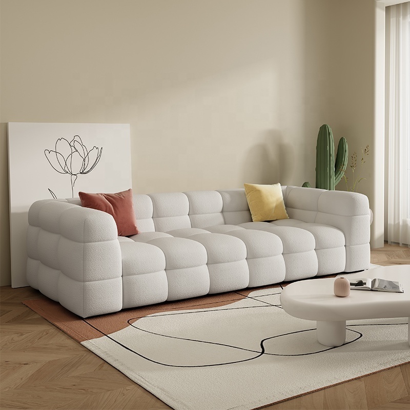 Modern Minimalist Style Luxury Living Room Sofa Solid Wood Frame Three Four Seat Combination Fabric Sofa New Design velvet Sofa