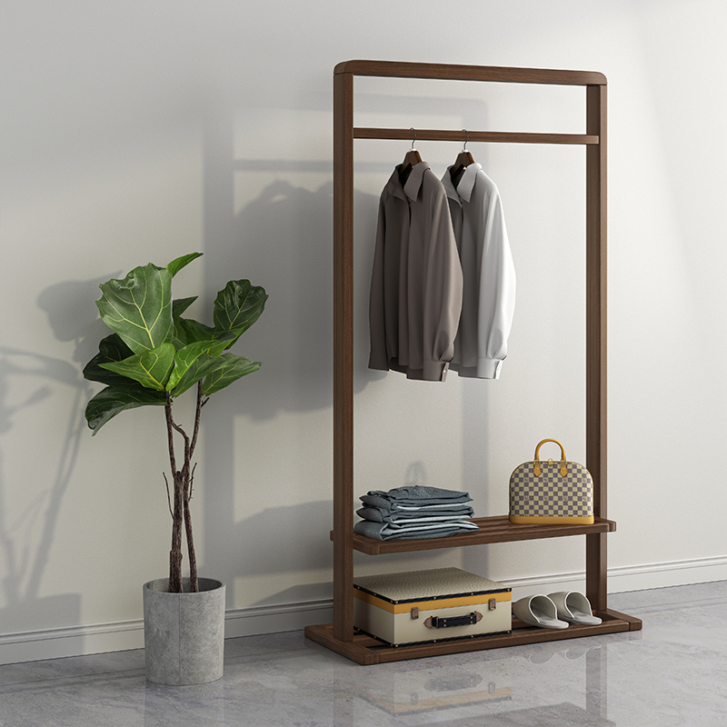 Rustic Design Wooden Clothes Stand & Shoe Racks Household Coat Rack