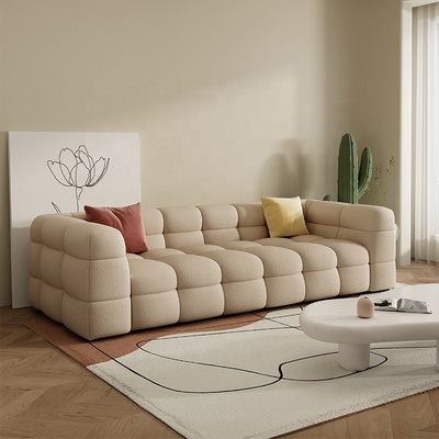 Modern Minimalist Style Luxury Living Room Sofa Solid Wood Frame Three Four Seat Combination Fabric Sofa New Design velvet Sofa