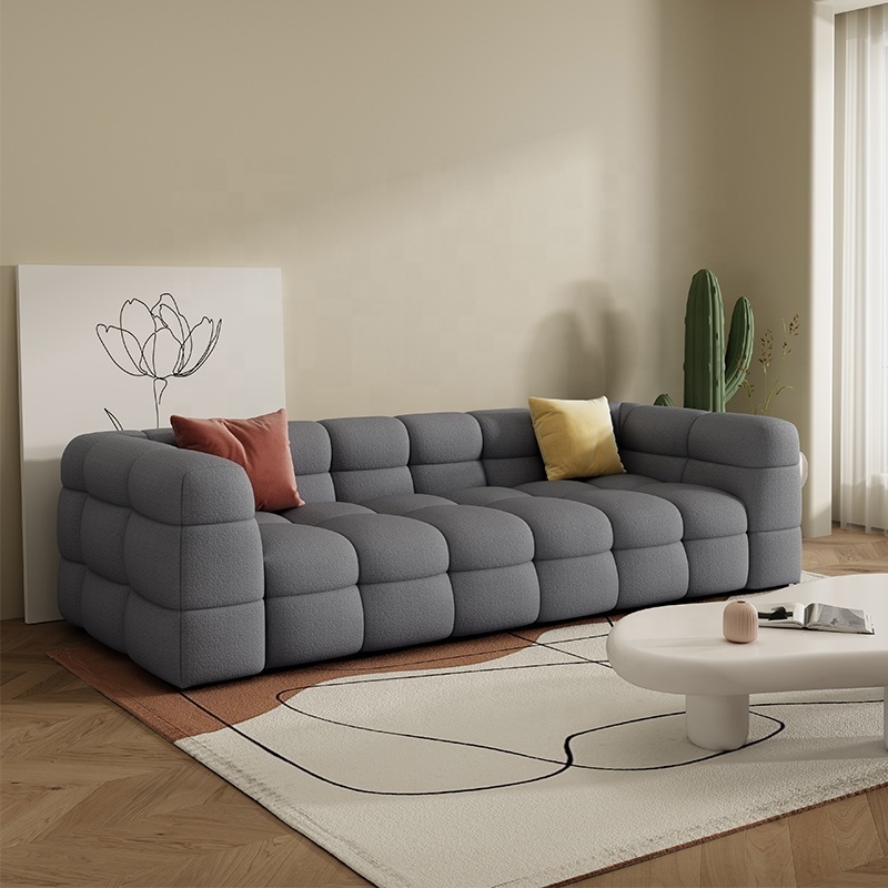 Modern Minimalist Style Luxury Living Room Sofa Solid Wood Frame Three Four Seat Combination Fabric Sofa New Design velvet Sofa