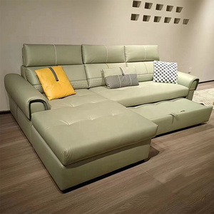 Modern sofa bed living room furniture expandable L-shaped MIcrofiber fabric sofa retractable corner sofa