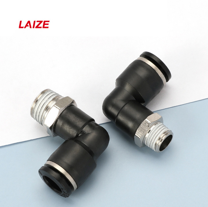 PL Pneumatic Fitting Male Elbow Push to Connect Air Fitting Union Black Hot Product 2022 Metric System 1.5 Years