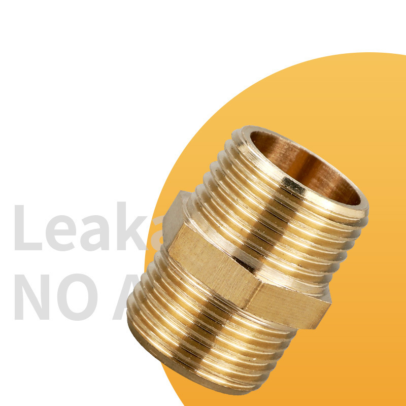 Brass Pipe Fitting Hex Nipple Hose Connector 150psi Heavy Duty Adapte  Double Male Thread Coupling Hexagonal Pipe Coupler