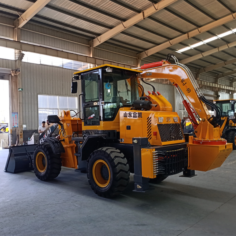 Chinese brand mini tractor with front end loader and backhoe WJ-40 mini backhoe loader