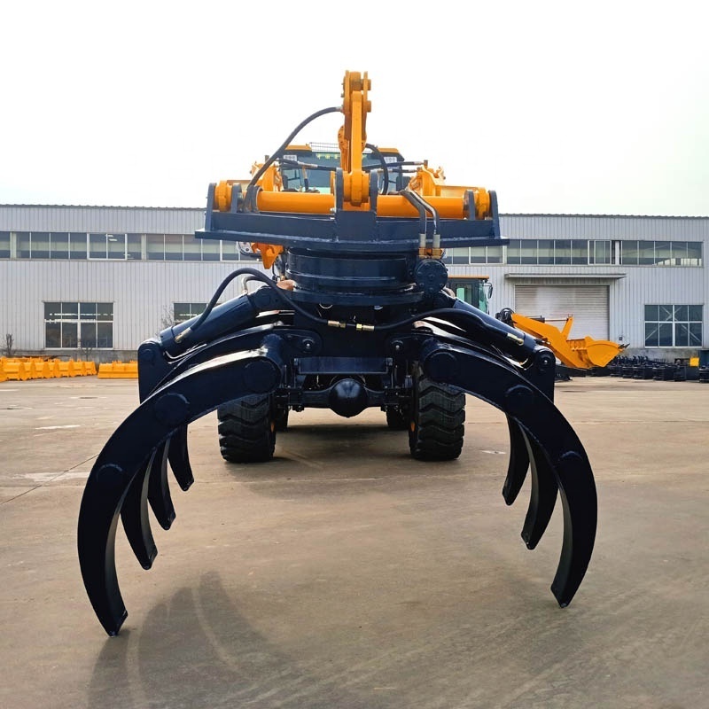 Mini wheel loader with log clamp/hydraulic timber grab sugar cane loader