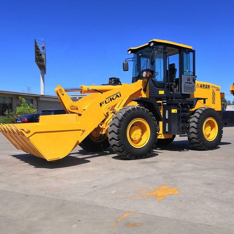 Chinese agricultural brands FUKAI tractor wheel loader for sale with 4 in 1 bucket