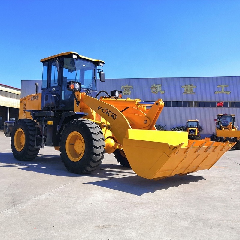 Chinese agricultural brands FUKAI tractor wheel loader for sale with 4 in 1 bucket